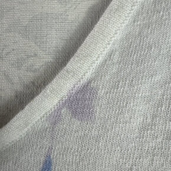 J. Jill Women's M Linen blend Pullover Sweater LS White Navy Multi - Picture 3 of 10